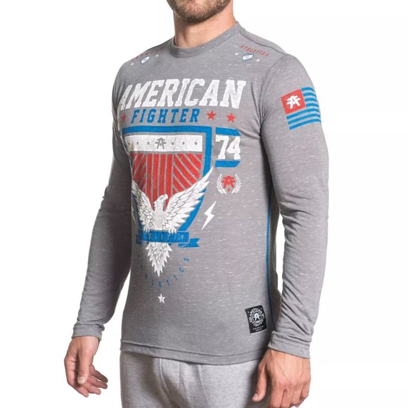 AMERICAN FIGHTER Men's T-Shirt CLEARMONT Long Slee - Picture 5 of 5